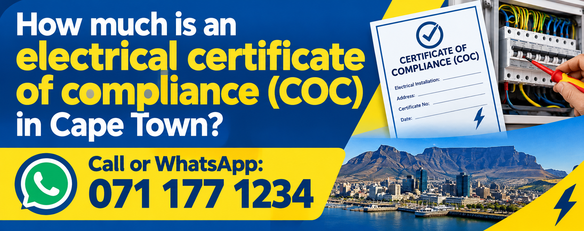 How much is an electrical certificate of compliance (COC) in Cape Town?
